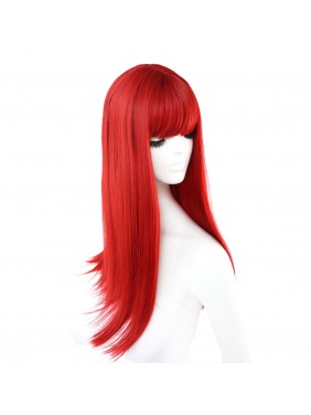 Scarlet - Röd Peruk med långt hår